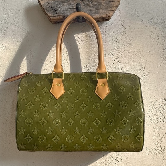 Louis Vuitton Handbags - Vintage Olive Green Patent Monogram Satchel Speedy Style Y2K Glossy Handbag